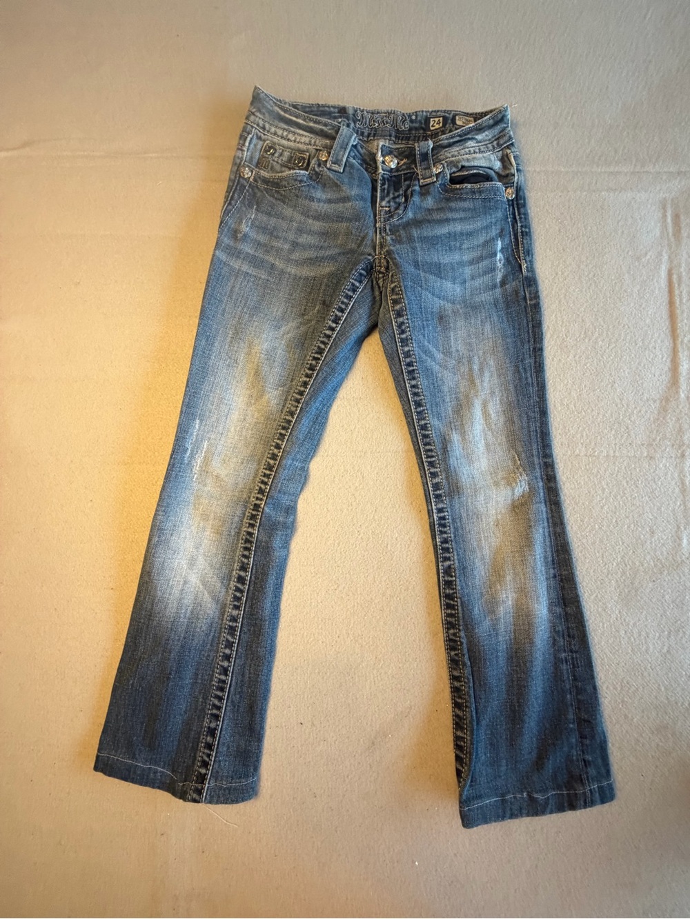 Miss Me Women's Washed Blue Boot Cut Jeans 24